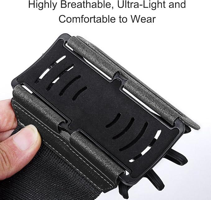 VUP Detachable Running Wrist Band 360°Rotatable for iPhone 17/16/15/14/13/Pro Max/Pro/Mini/12/11, Fits All 4-6.9 Inch Smartphones, with Key Holder,Phone Holder for Hiking Biking (Black)
