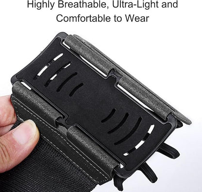 VUP Detachable Running Wrist Band 360°Rotatable for iPhone 17/16/15/14/13/Pro Max/Pro/Mini/12/11, Fits All 4-6.9 Inch Smartphones, with Key Holder,Phone Holder for Hiking Biking (Black)