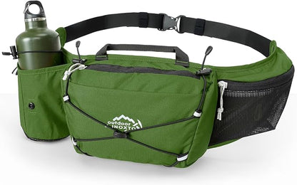 INOXTO Slim Running Belt Fanny Pack for Women and Men Sports Waist Bag Pack for Running Walking Cycling Hiking Reflective Running Pouch Belt for All Phones(Army green)