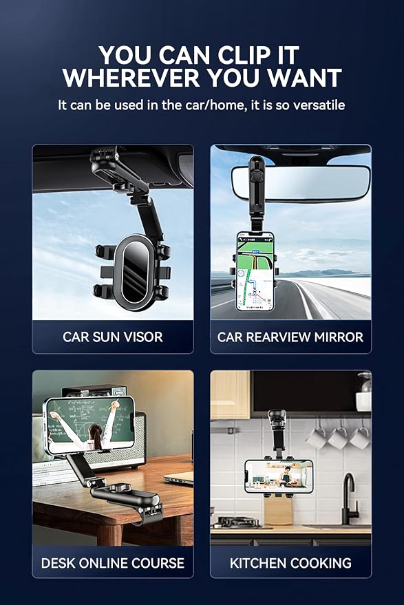Temvue Car Photography Phone Mount Stabilizer, Universal Cell Phone Car Mount Metal Anti-Shake POV View for Navigation Live Streaming Self-Recording & Video Driving