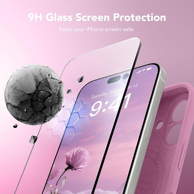 Magnetic for iPhone 17 Case, Compatible with MagSafe, [Full Camera Protection][Screen Protector] Silicone Shockproof Protective Phone Case for iPhone 17 6.3", Blackcurrant
