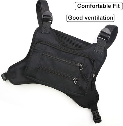 JOYEONDEF Sports Chest Bag for Men, Water Resistant Chest Pack, Running Pack with Cell Phone Holder and Extra Storage