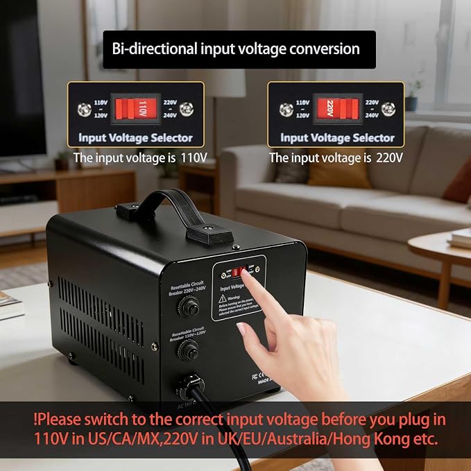 Yinleader 2000W PRO 110V to 220V Voltage Converter Step Up/Down Transformer | 110-120V/220-240V for 220/230/240V Global Appliances use in US