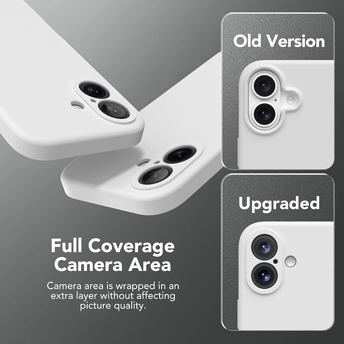 Magnetic for iPhone 16 Plus Case, Compatible with MagSafe, [Full Camera Protection][Screen Protector] Silicone Shockproof Protective Phone Case for iPhone 16 Plus 6.7", White