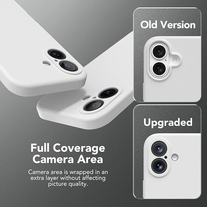 Magnetic for iPhone 16 Plus Case, Compatible with MagSafe, [Full Camera Protection][Screen Protector] Silicone Shockproof Protective Phone Case for iPhone 16 Plus 6.7", White