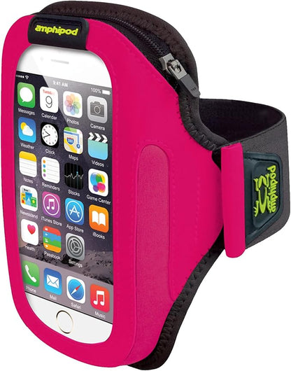 Amphipod ArmPod SmartView Sumo Armband, Reflective Arm or Belt Cell Phone Accessory with Zip Storage for Running & Walking - Diva Pink - XL/Sumo
