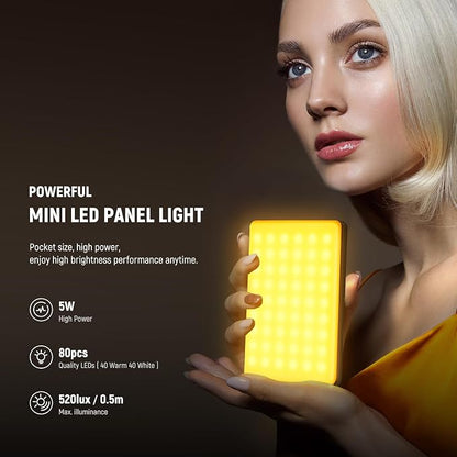NEEWER BASICS VL67B Phone Selfie Light for iPhone with APP Control, Bi Color 2000mAh Clip On Fill Light for Vlogging Recording Live Streaming, Computer/Laptop/Webcam/Monitor Video Conference Lighting