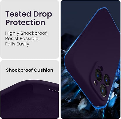 FireNova Designed for iPhone 15 Pro Max Case, Silicone Upgraded [Camera Protection] Phone Case, Soft Anti-Scratch Microfiber Lining Inside, 6.7 inch, Purple