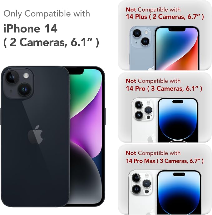 Magnetic for iPhone 14 Case, Compatible with MagSafe, [Full Camera Protection][Screen Protector] Silicone Shockproof Protective Phone Case for iPhone 14 6.1 inch, White