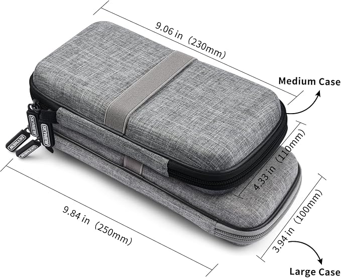 SKYNEW Powerbank Hard Drive Case Compatible with Anker Power Core 26800mAh/ PowerCore +26800mAh, RAV Power 26800/20100/20000mAh, ROMOSS 30000mAh, Miady 10000/15000mAh (Medium-Light Grey)