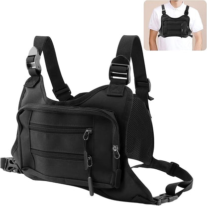 PUXING Sports Chest Bag For Men Women Tactic-al Vest Running Vest Bag With Built Phone Holder Chest Pack for Hiking