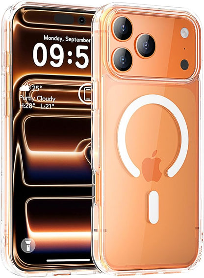 MOCCA Magnetic for iPhone 17 Pro Case Clear,（Anti-Yellowing）(Compatible with Magsafe) 16FT Military Grade Protection Anti-Fingerprint Slim Shockproof Protective Transparent Phone Cover 6.3", Clear