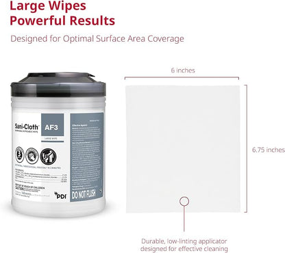 Sani-Cloth AF3, Surface Disinfecting Wipes, Fragrance Free, Alcohol-Free, Large Canister, 160 Wipes