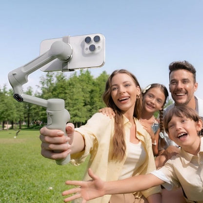 Insta360 Flow 2 Grey - Foldable AI Gimbal for iPhone, AI Tracking, Multi-Person Tracking, Built-in Tripod/Selfie Stick, Remote Control, iPhone/Android Portable Stabilizer