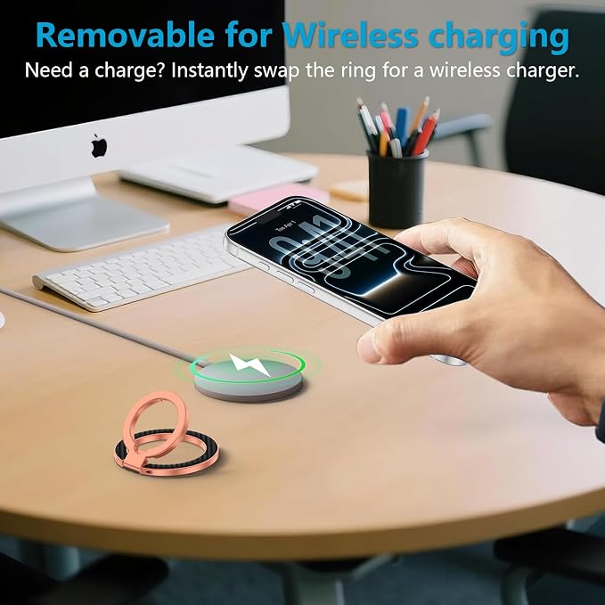 Magnetic Phone Ring Grip for MagSafe, Dual-Sided Magnetic Phone Ring Holder Mag Safe Grip Stand with Kickstand for iPhone 17e 17 16 15 14 13 Pro Max Plus Samsung Galaxy S26 Ultra S25 FE S25 S24 Ultra