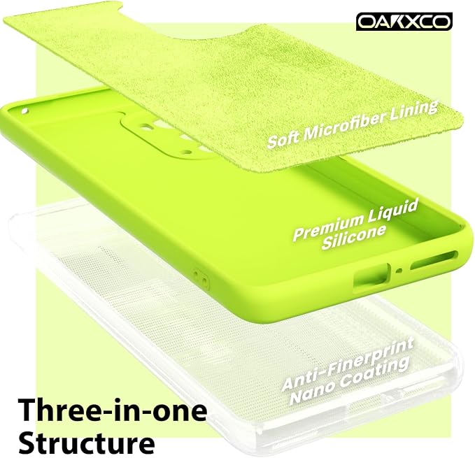 oakxco for Motorola Moto Edge Plus 2022/Edge Plus 5G UW 2022 Phone Case Liquid Silicone, Neon Bright Solid Color, Thin Slim Soft Rubber Gel Matte TPU Plain Simple Cover for Women, Lime Neon Green