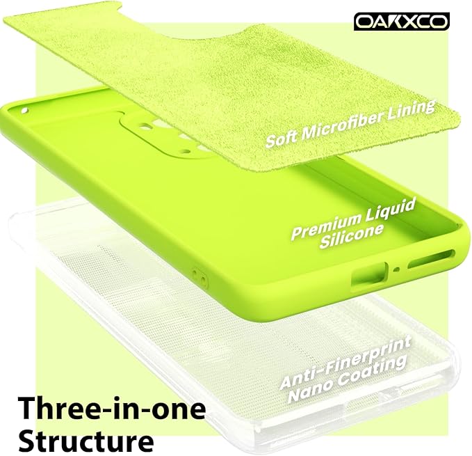 oakxco for Motorola Edge 2022 Phone Case Liquid Silicone Grip Bumper, Fluorescent Bright Solid Color, Cute Thin Slim Soft Rubber TPU Plain Smooth Gel Matte Protective Cover for Women Girl, Neon Green