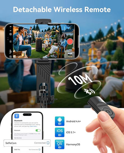ORICO 75" Phone Tripod & Selfie Stick - 360° Rotatable Handle + Phone Holder for Multi-Angle Shooting, Wireless Remote, Extendable Stand for iPhone/Android/Camera/GoPro, Travel/Vlog/Recording - SPM190