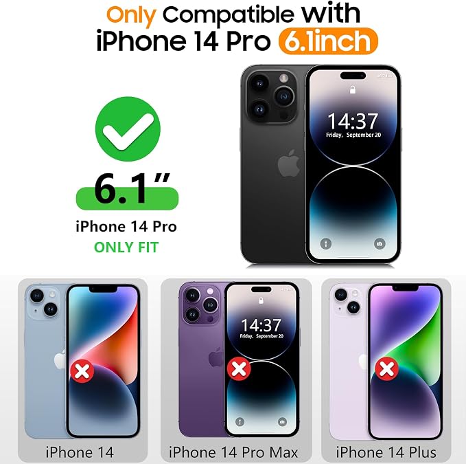 Temdan Magnetic for iPhone 14 Pro Case Waterproof [Compatible with MagSafe] [IP68 Underwater] [Built-in Camera Lens & Screen Protector] Full Body Shockproof Phone Case Blue