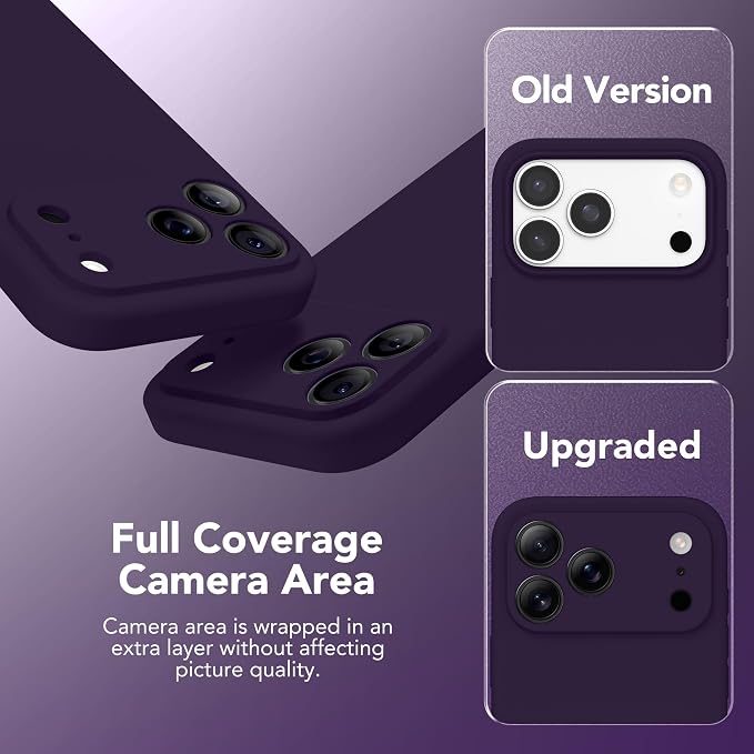 Magnetic for iPhone 17 Pro Case, Compatible with MagSafe, [Full Camera Protection][Screen Protector] Silicone Shockproof Protective Phone Case for iPhone 17 Pro 6.3", Deep Purple