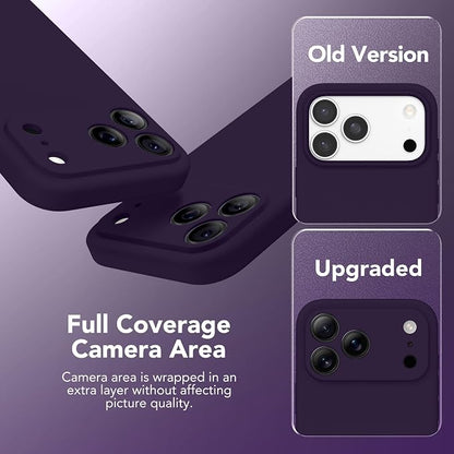 Magnetic for iPhone 17 Pro Case, Compatible with MagSafe, [Full Camera Protection][Screen Protector] Silicone Shockproof Protective Phone Case for iPhone 17 Pro 6.3", Deep Purple