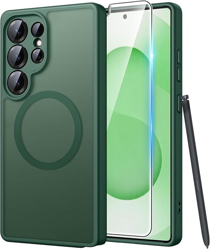 FNTCASE for Samsung Galaxy S26 Ultra Case, Compatible with Magsafe Green | Screen Protector, Full Camera Protection, Translucent Matte, 14FT Military Grade Drop Proof, Protective Phone Cover
