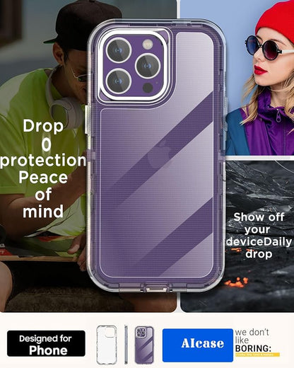 AICase Clear Case Compatible with iphone 15 Pro,Heavy Duty Durable 3-Layer [Not Yellowing][Military Grade Drop Protection]Shockproof/DropProof Protective Cover Compatible with iphone 15 Pro 6.1" 2023