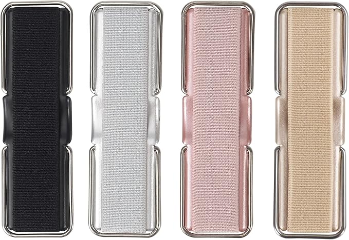 Phone Strap, CISID 4 Pcs Phone Grip with Stand Phone Strap Holder for Hand Finger Kickstand Suitable for iPhone Samsung and Most Smartphones(Black,Silver,Rose Gold,Gold 4PCS)
