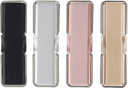 Phone Strap, CISID 4 Pcs Phone Grip with Stand Phone Strap Holder for Hand Finger Kickstand Suitable for iPhone Samsung and Most Smartphones(Black,Silver,Rose Gold,Gold 4PCS)