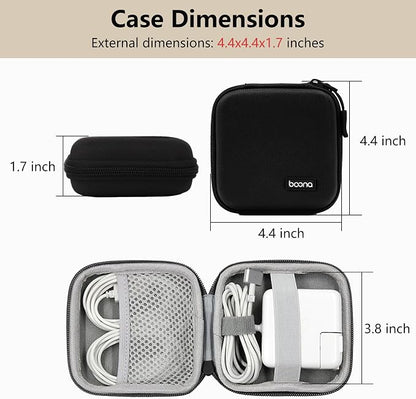 Charger Case for Macbook, Portable Tech Electronic Organizer Bag, Small Travel Storage Pouch for Laptop Accessories, MacBook Power Adapter, Charging Cords, USB Drives (Black-Oxford, M)
