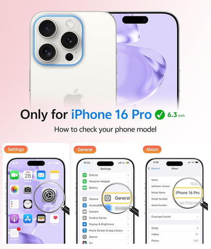 FNTCASE for iPhone 16 Pro Case: [Compatible with Magsafe] Translucent Matte Cases with [Full Camera Protection] [Screen Protector] Military Grade Shockproof Protective Phone Cover - Light Purple
