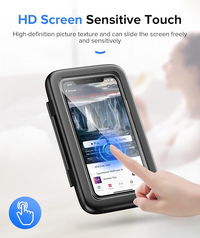 LC-dolida Shower Phone Holder Waterproof 480 Rotation Phone Stand Case Mount for Bathroom Batheub Kitchen Wall Mirro Compatible with iPhone 17 16 15 14 13 Plus Pro Max XS XR up to 6.8" Cell Phone