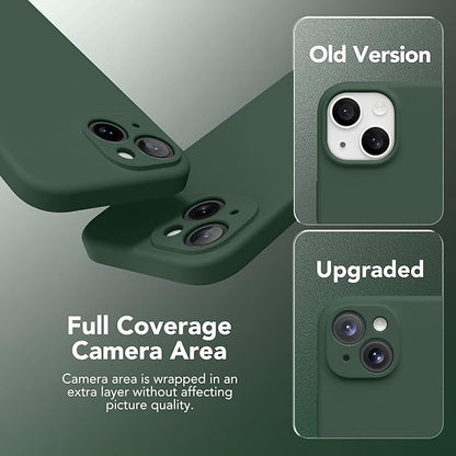 Magnetic for iPhone 13 Case, Compatible with MagSafe, [Full Camera Protection][Screen Protector] Silicone Shockproof Protective Phone Case for iPhone 13 6.1", Alpine Green