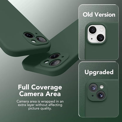 Magnetic for iPhone 15 Plus Case, Compatible with MagSafe, [Full Camera Protection][Screen Protector] Silicone Shockproof Protective Phone Case for iPhone 15 Plus 6.7", Alpine Green