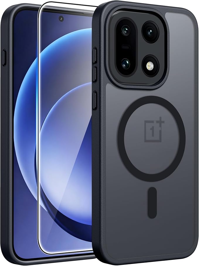 FNTCASE for Oneplus 15 Case: Magnetic Matte Translucent Frosted Slim Shockproof Cell Phone Cover | Durable Screen Protector | Military Grade Protection Drop Proof Protective Cases, 6.78 inches