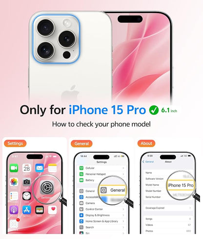 FNTCASE for iPhone 15 Pro Case: [Compatible with Magsafe] Translucent Matte Cases with [Full Camera Protection] [Screen Protector] Military Grade Shockproof Protective Phone Cover - Light Pink