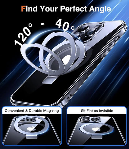 Chicfun Magnetic Stand for iPhone 13 Pro Case, Compatible with MagSafe iPhone 13 Pro Phone Case + Invisible Stand + NO.1 Military Shockproof Protective iPhone 13pro Cover, Full Clear