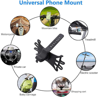 VOVIGGOL Bike Phone Mount 2 Pack, Universal Motorcycle Phone Holder for Bike, 360°Rotation Silicone Bicycle Phone Holder Handlebar Phone Mount Compatible with iPhone, Samsung, All Smartphones