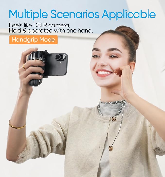 MAGIC JOHN Phone Tripod, Portable Selfie Stick, Pocket Size Selfie Stick for iPhone, Tripod for Phone with Detachable Remote Control for Photograph, Live Streaming, Video Recording