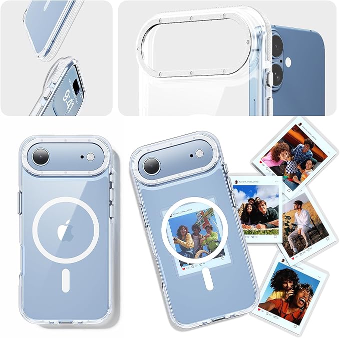 3 in 1 for iPhone Air Case Clear Bumper,Fits MagSafe, Yellowing-Resistant Acrylic Back, Shockproof Guard Corners, Military-Grade Protection for Phone Cover 6.5 inch