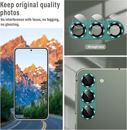 Korecase for Samsung Galaxy S23 / S23 Plus Camera Lens Protector Metal Tempered Glass Camera Cover, Strong Stickiness Rear Lens for Galaxy S23 / Samsung S23 Plus, Silver
