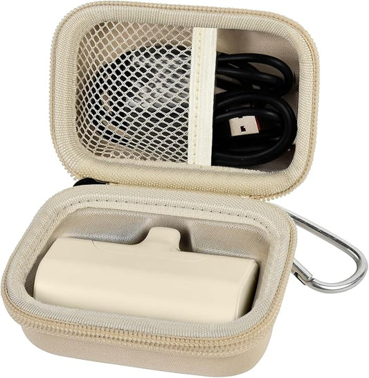 casmilee Portable Charger Power Bank Case for Swyop/for Feob/for Charmast/for JEJILL/for LanLuk/for VEGER/for iWALK/for Taegila/for Kuulaa and More Small Charging Battery Pack - Bag Only (Beige)