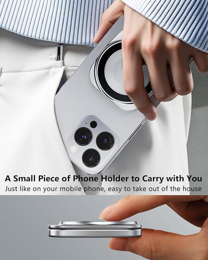 Dual Magnetic Phone Holder for Gym - Strong Magnet, Foldable Portable Slim Cell Phone Mount for iPhone Samsung, Gym Accessories Gifts for Women Men, Ideal for Gym, Office, Airplane Travel
