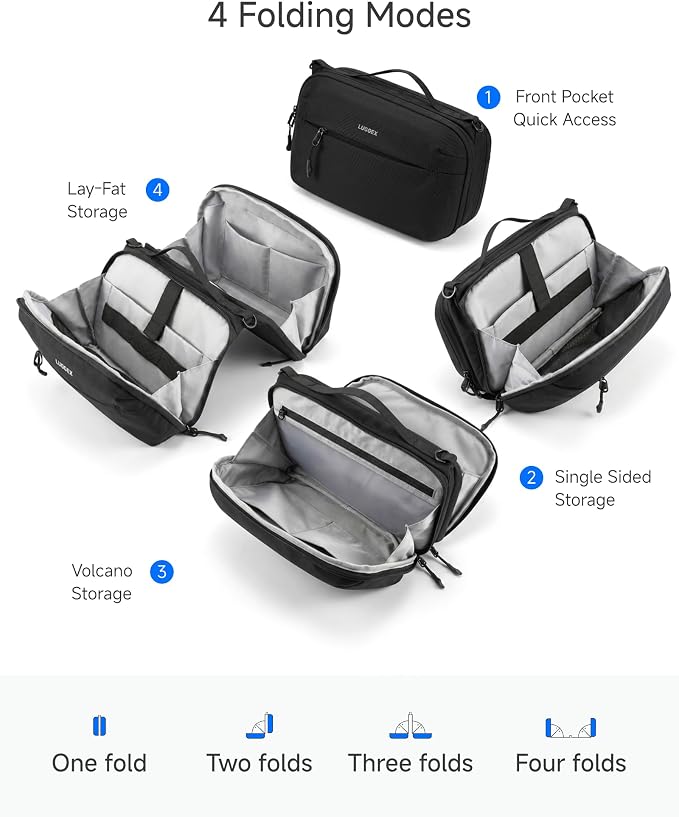 LUGGEX Electronics Organizer Travel Case, Tech Pouch with Crossbody Strap | Magnetic Design, Dual Accessories Bag, Straps, Hooks, Front pocket, Water Resistant, Waterproof pocket, CBX01 Beige