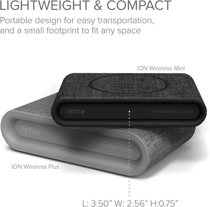 iOttie iON Wireless Mini Fast Charging Pad || Qi-Certified Charger 7.5W for iPhone XS Max R 8 Plus 10W for Samsung Galaxy S10 E S9 S8 Plus Edge, Note 9 | AC Adapter NOT Included | Charcoal
