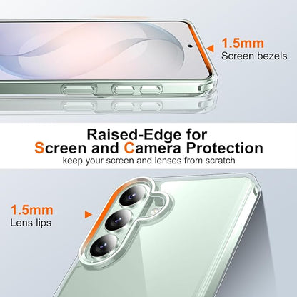 SPIDERCASE Designed for Samsung Galaxy S26 Case, [10 FT Military Grade Drop Protection], 2 Pack [Tempered Glass Screen Protector+Camera Lens Protector] Heavy Duty Shockproof Case,Clear
