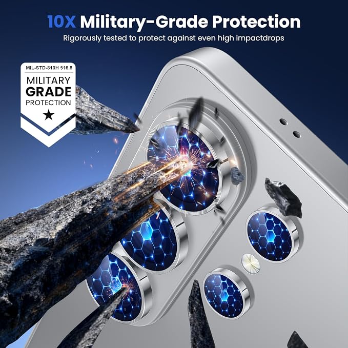 WSKEN for Samsung Galaxy S26 Ultra Camera Lens Protector - Ultra Thin Case Friendly, 9H Shatterproof Tempered Glass with Anti Scratch Metal Circle Camera Screen Protector Cover Accessories, Silver