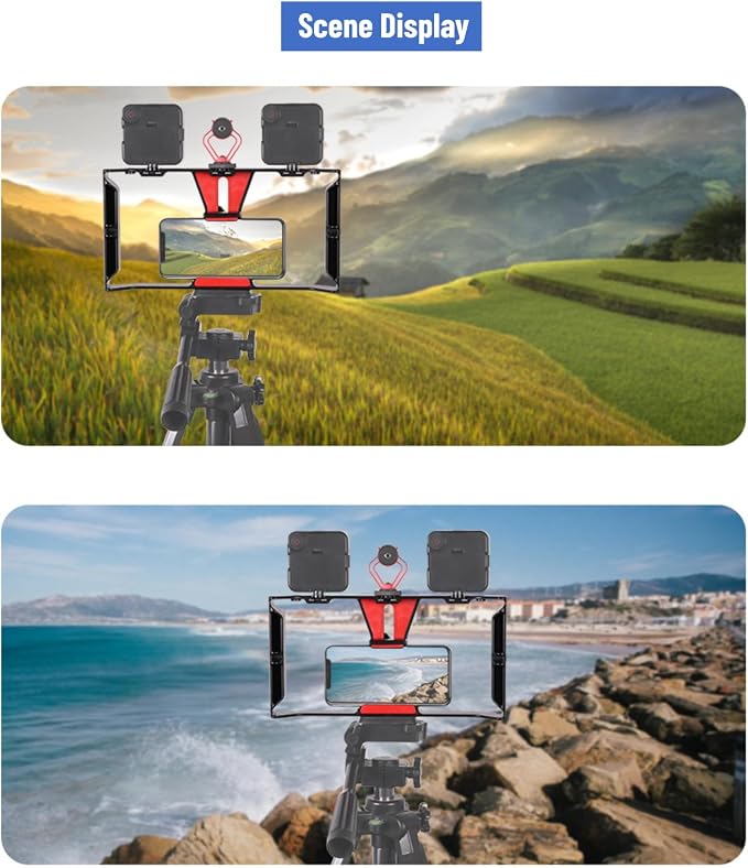 Smartphone Video Rig, Phone Video Stabilizer Grip Vlogging Cage with Cold Shoe 1/4 Screw Hole, Phone Handheld Rig for Videomaker Film Maker Video Grapher Live Recording