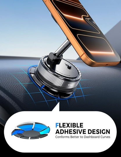 eSamcore 2.75" Dashboard Sticky Pad for Vacuum Suction Magnetic Phone Holder, Flexible Car Dash Mounting Disk with Adhesive for Vacuum Absorption Magnetic Bracket [2-Pack]