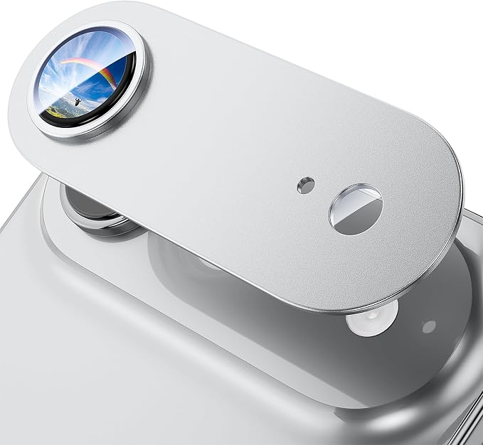 Camera Lens Protector for iPhone Air 6.5"（2025）-Single Piece,Ultra Thin Aluminum Alloy Frame,9H Dual-Strength Glass with 99% AR Light Transmittance,Case Friendly, Silver